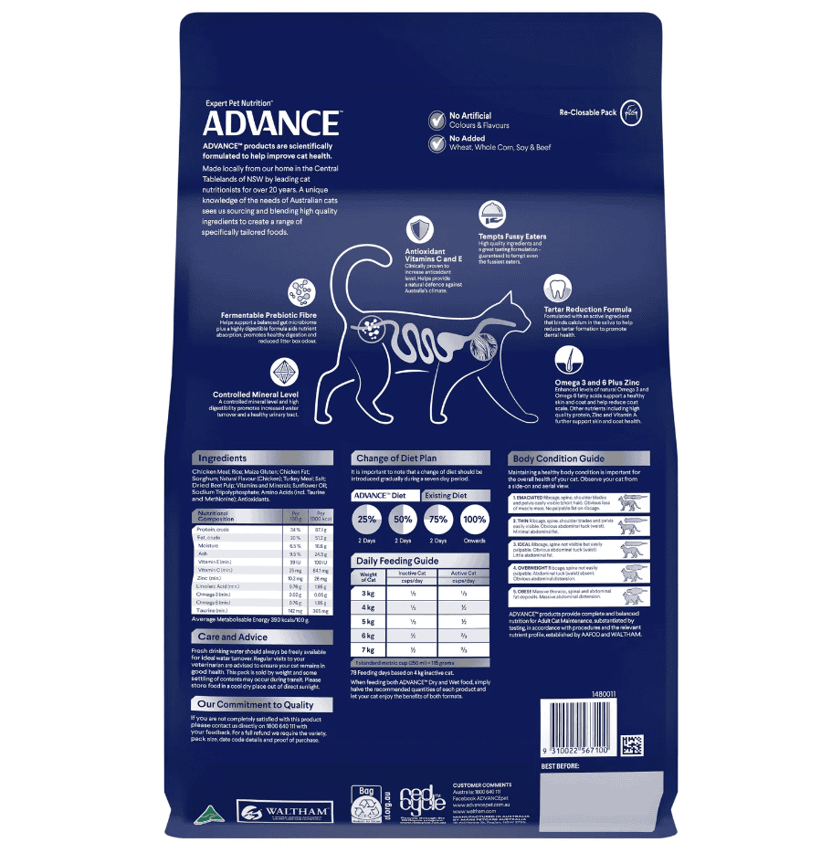 Advance Adult Cat Dry Food Chicken With Rice