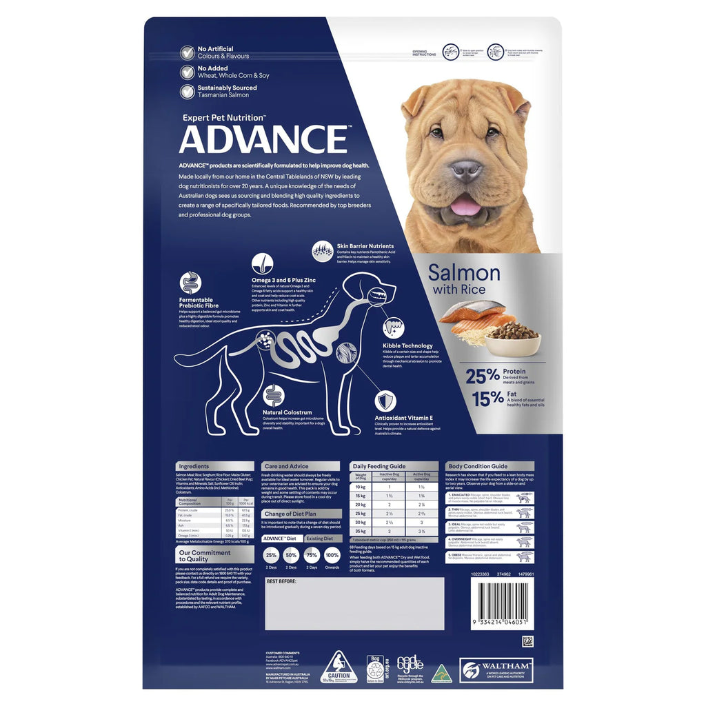 Advance Sensitive Adult Dog All Breed Salmon with Rice 13kg