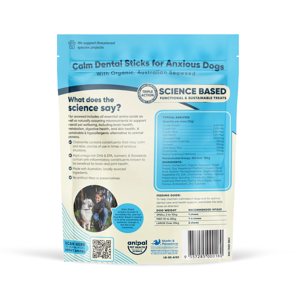 Anipal Calm Dental Sticks For Anxious Dogs 210g