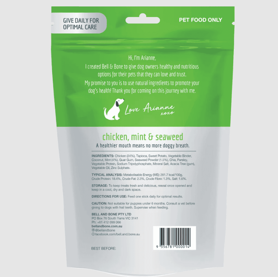 Bell & Bone Dental Stick - Chicken, Mint and Seaweed