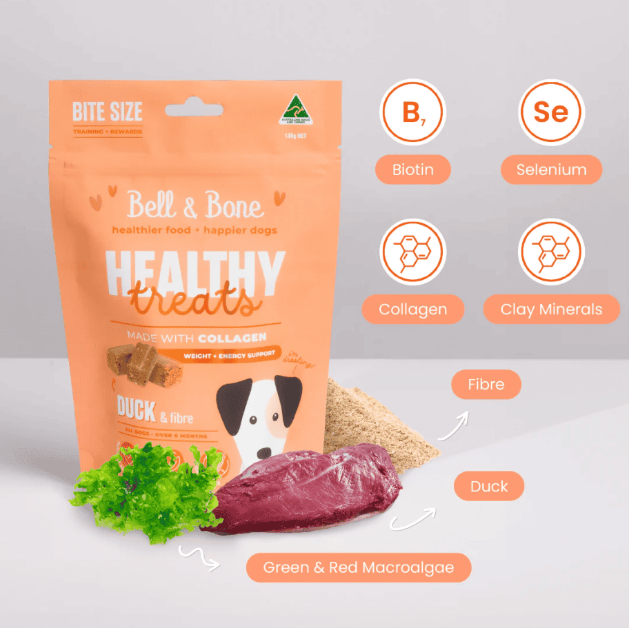 Bell & Bone Healthy Treats, Weight and Energy - Duck & Fibre 130g