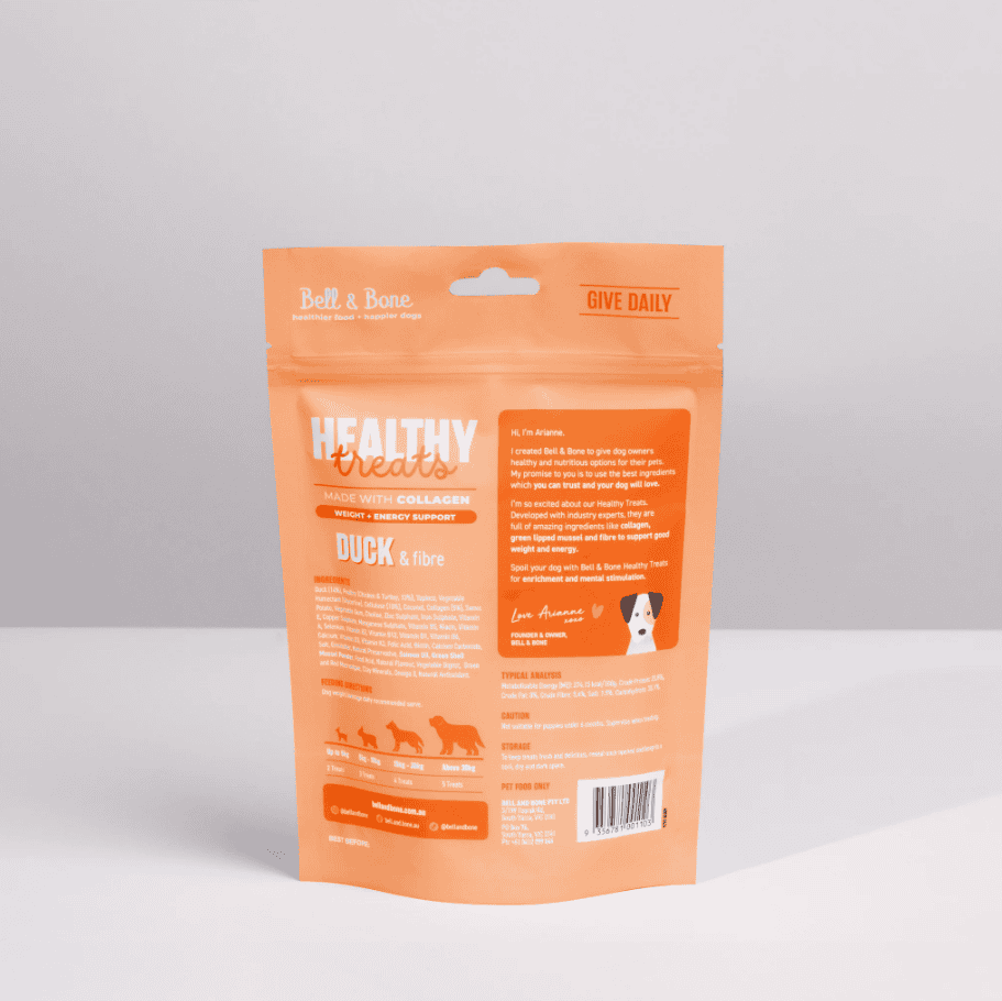 Bell & Bone Healthy Treats, Weight and Energy - Duck & Fibre 130g
