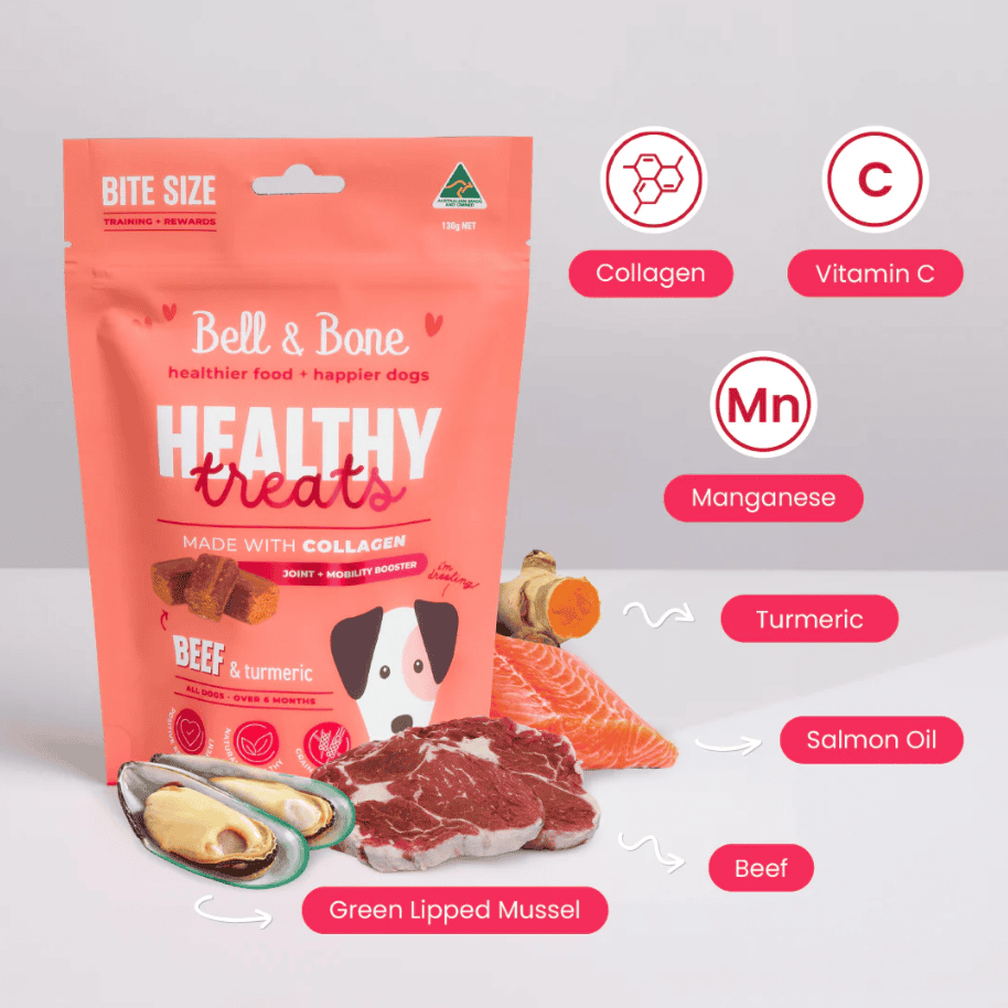 Bell & Bone Healthy Treats, Joint+Mobility Booster - Beef & Turmeric 130g