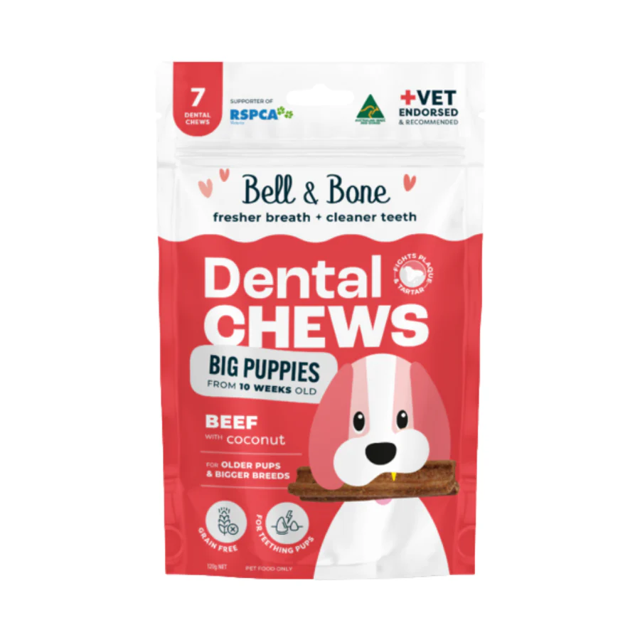 Bell and Bone Puppy Dental Chews - Beef and Coconut
