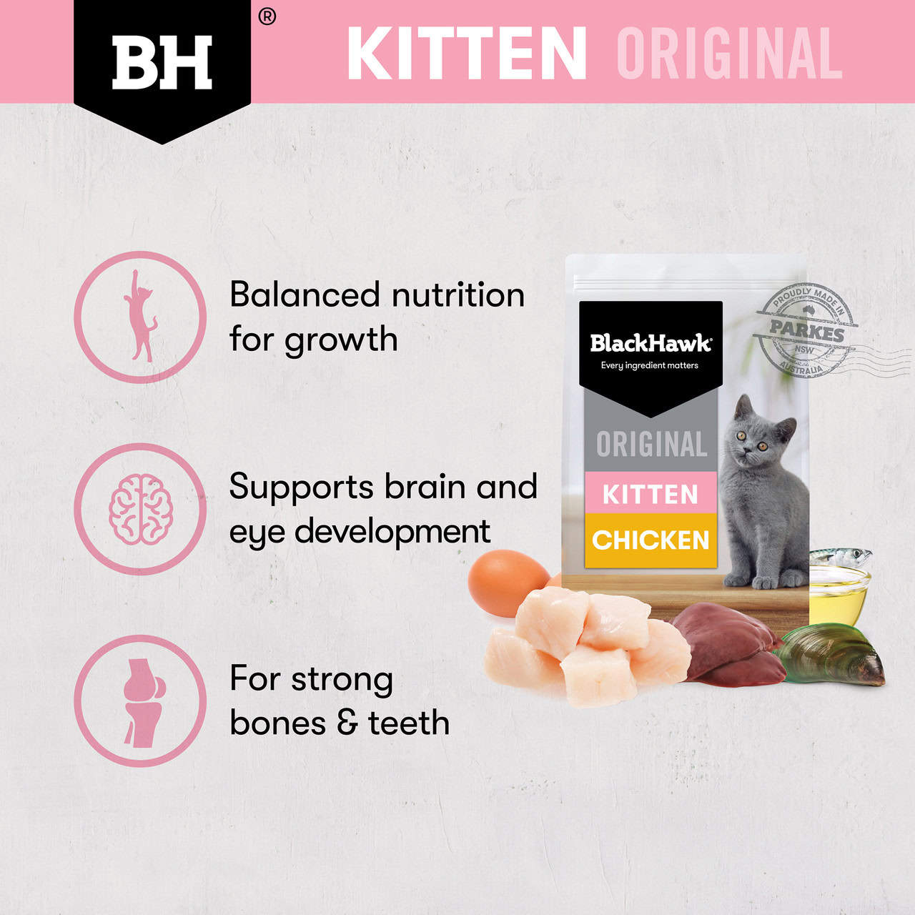 Black Hawk Kitten Dry Food Chicken