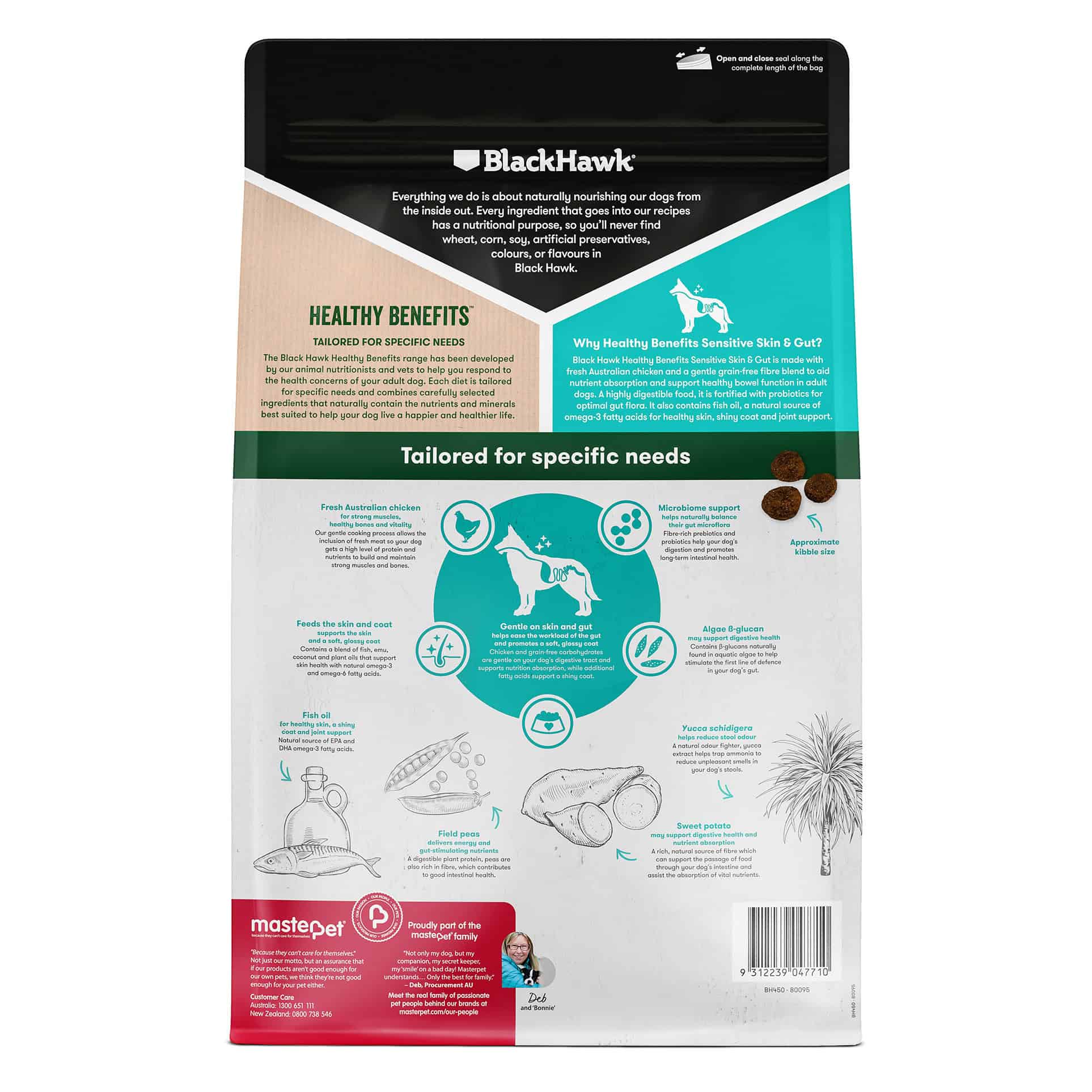 Black Hawk Healthy Benefits Skin & Gut Dog Food 12kg
