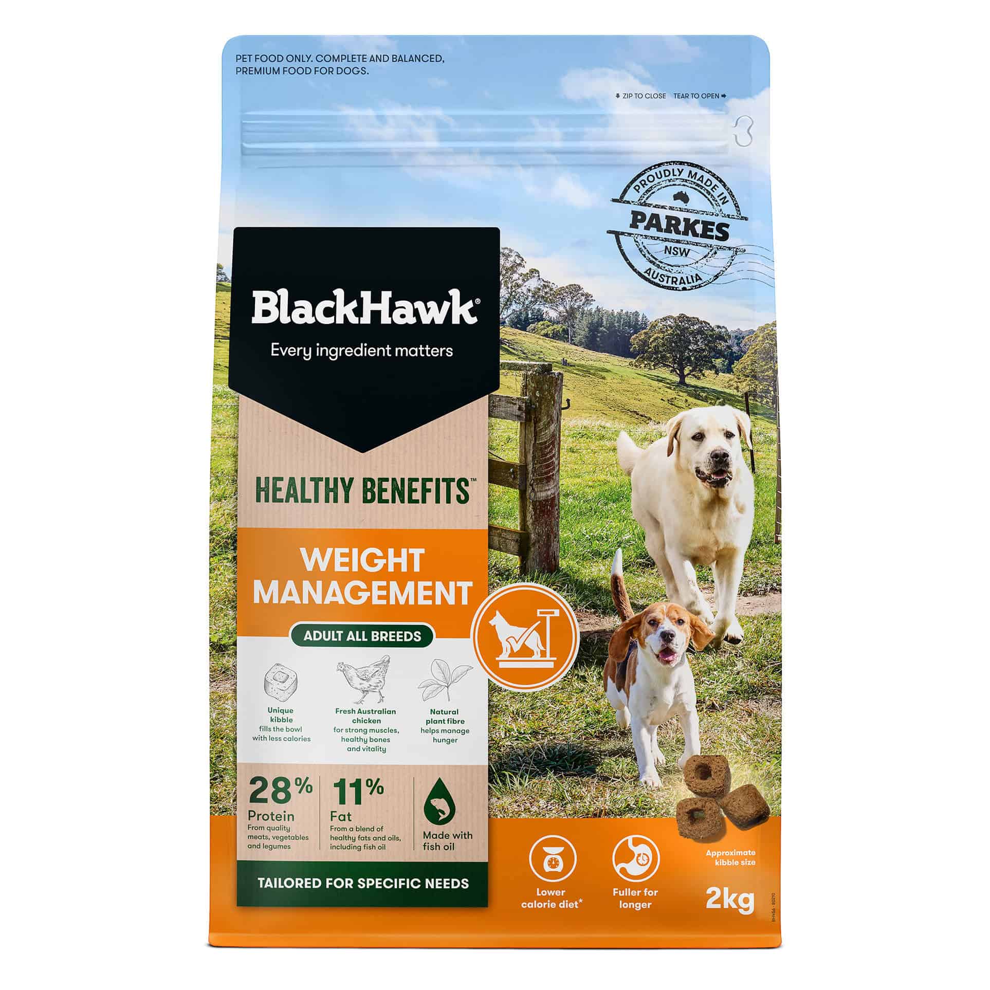 Black Hawk Healthy Benefits Weight Management Dog Food 10kg