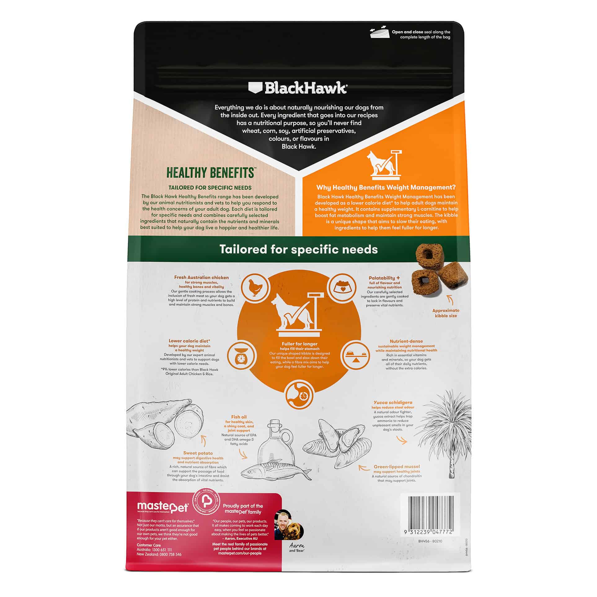 Black Hawk Healthy Benefits Weight Management Dog Food 10kg