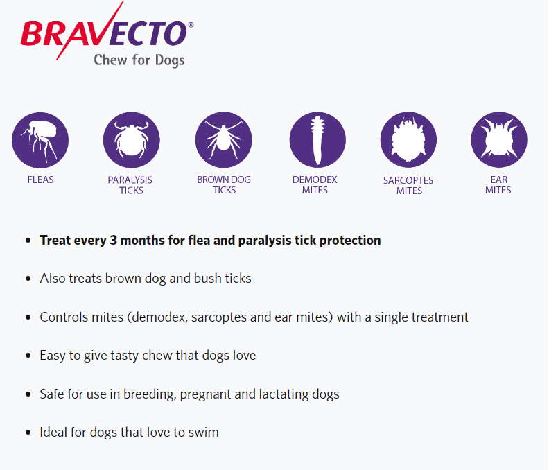 Bravecto Chews Extra Large Dog 40kg-56kg (Pink) 2 pack
