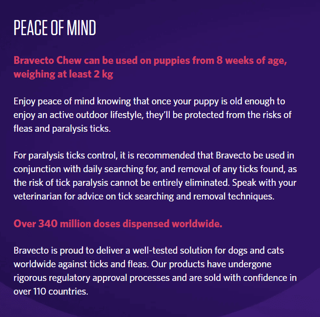 Bravecto Chews Extra Large Dog 40kg-56kg (Pink) 2 pack