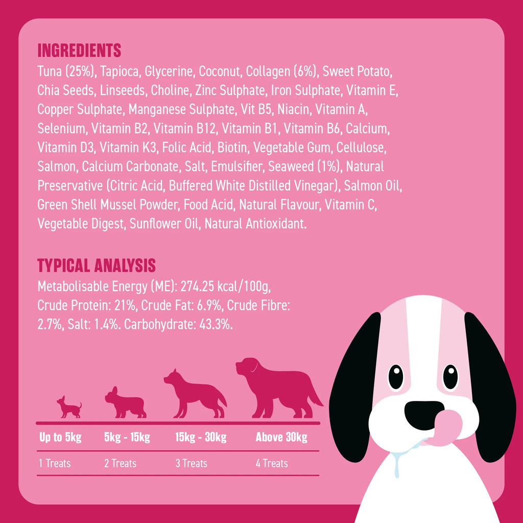 Bell and Bone Dog Healthy Treats: Tuna & Seaweed for Skin, Coat and Nails 130G