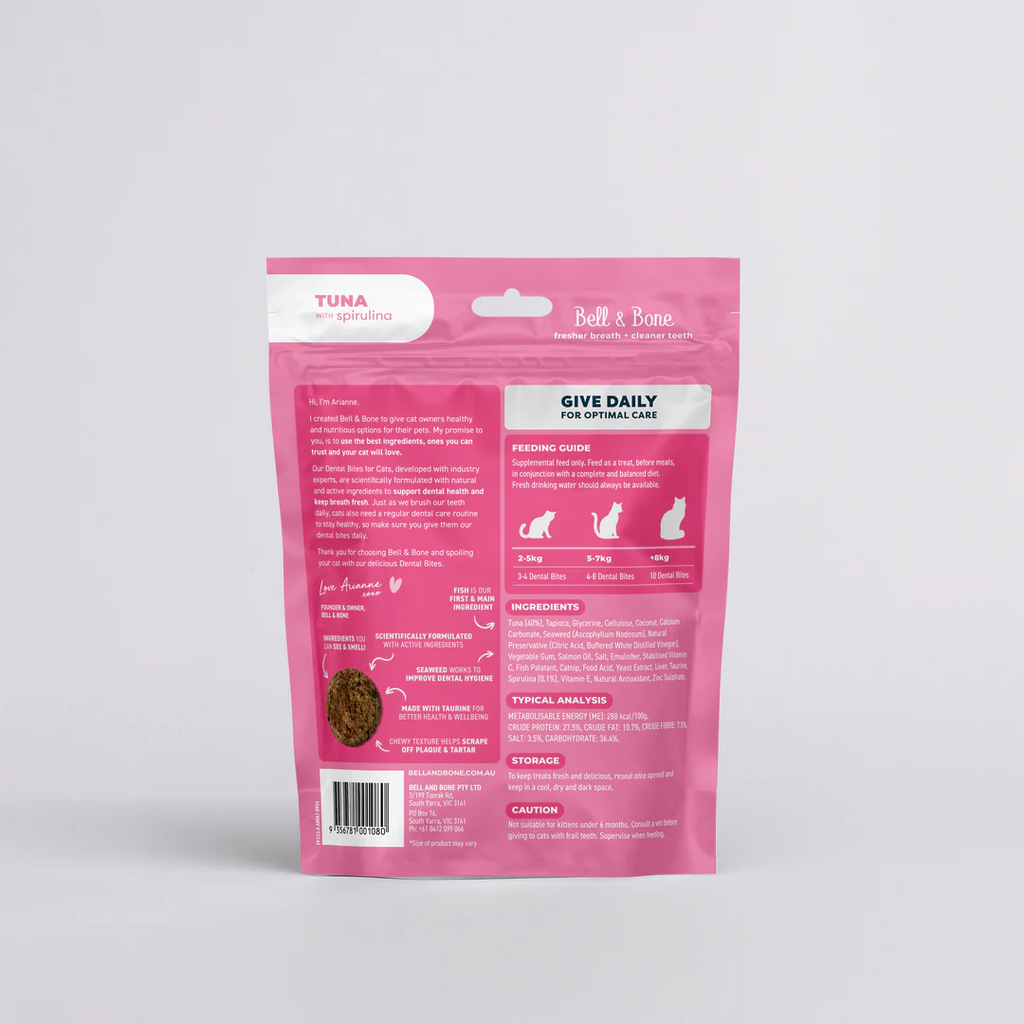 Bell & Bone Cat Dental Bites Tuna Spirulina 80g