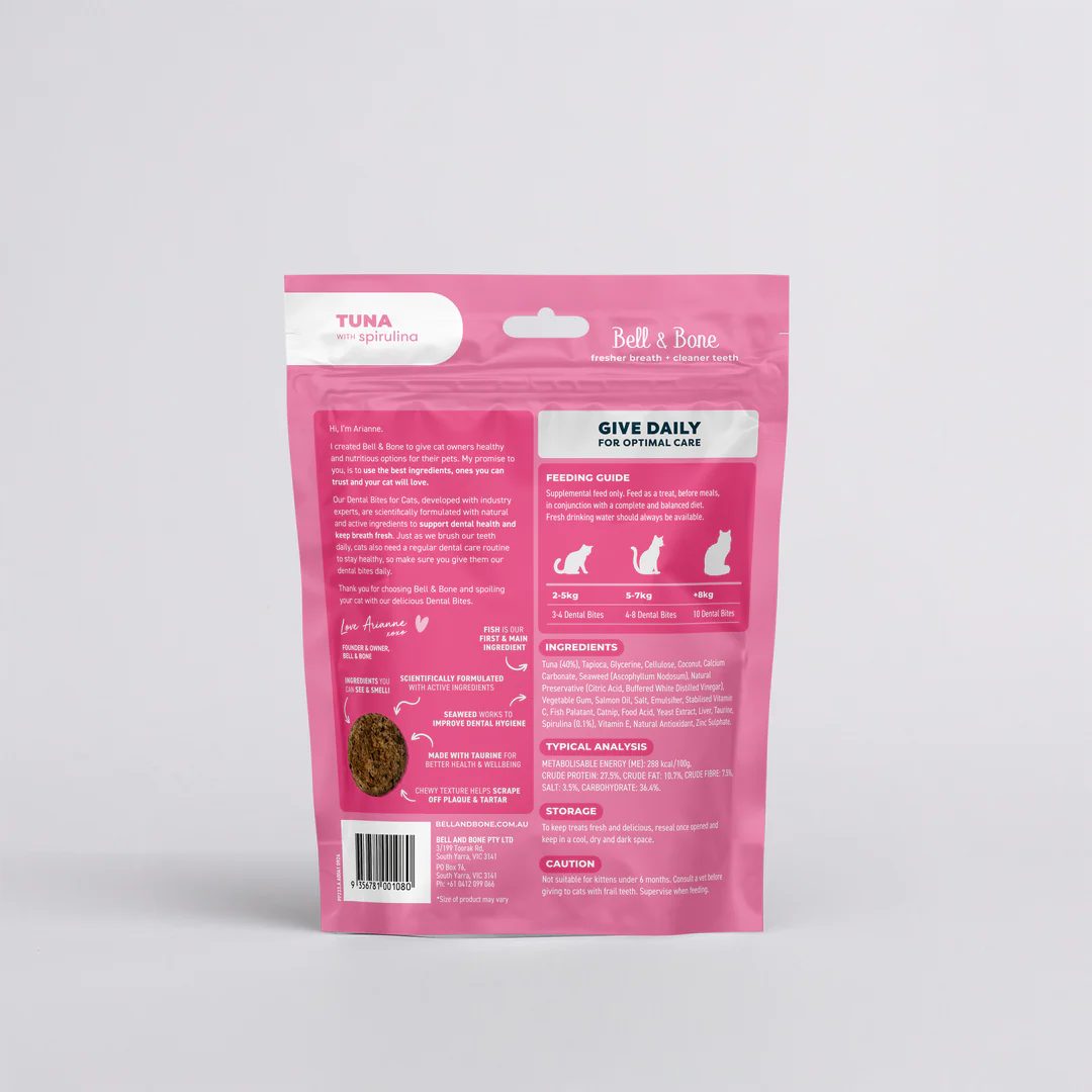 Bell & Bone Cat Dental Bites Tuna Spirulina 80g