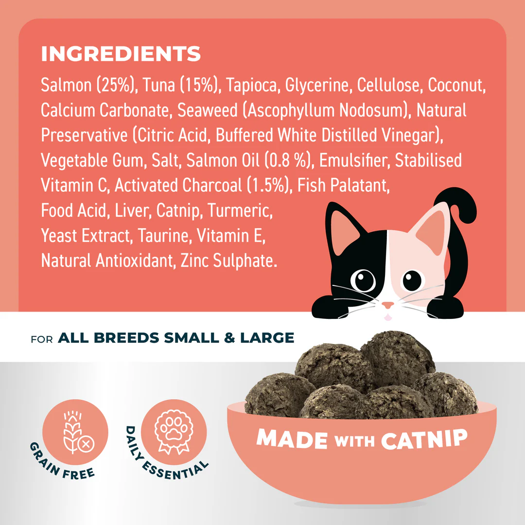 Bell & Bone Cat Dental Bites Salmon Charcoal 80g