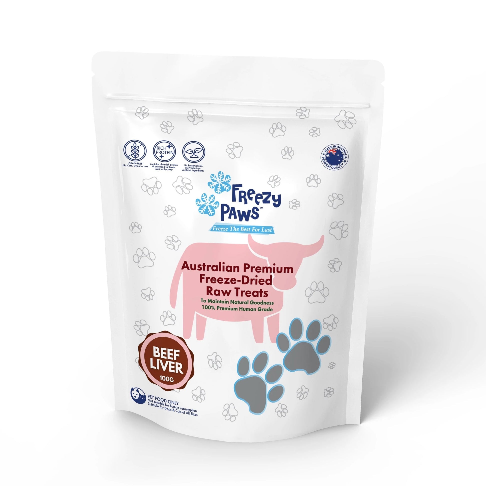 Freezy Paws Freeze Dried Beef Liver Treats 100G