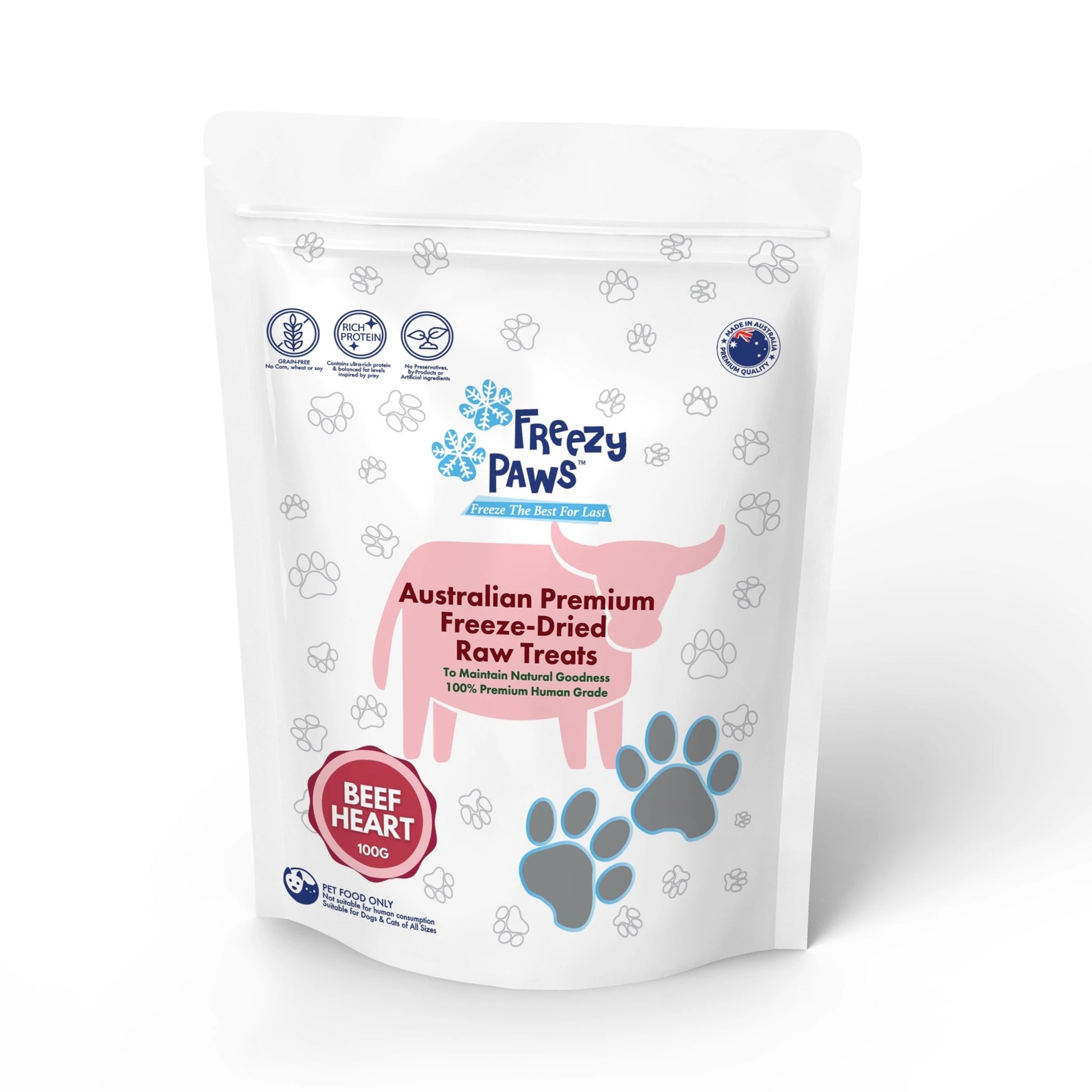 Freezy Paws Freeze Dried Beef Heart Treats 100G