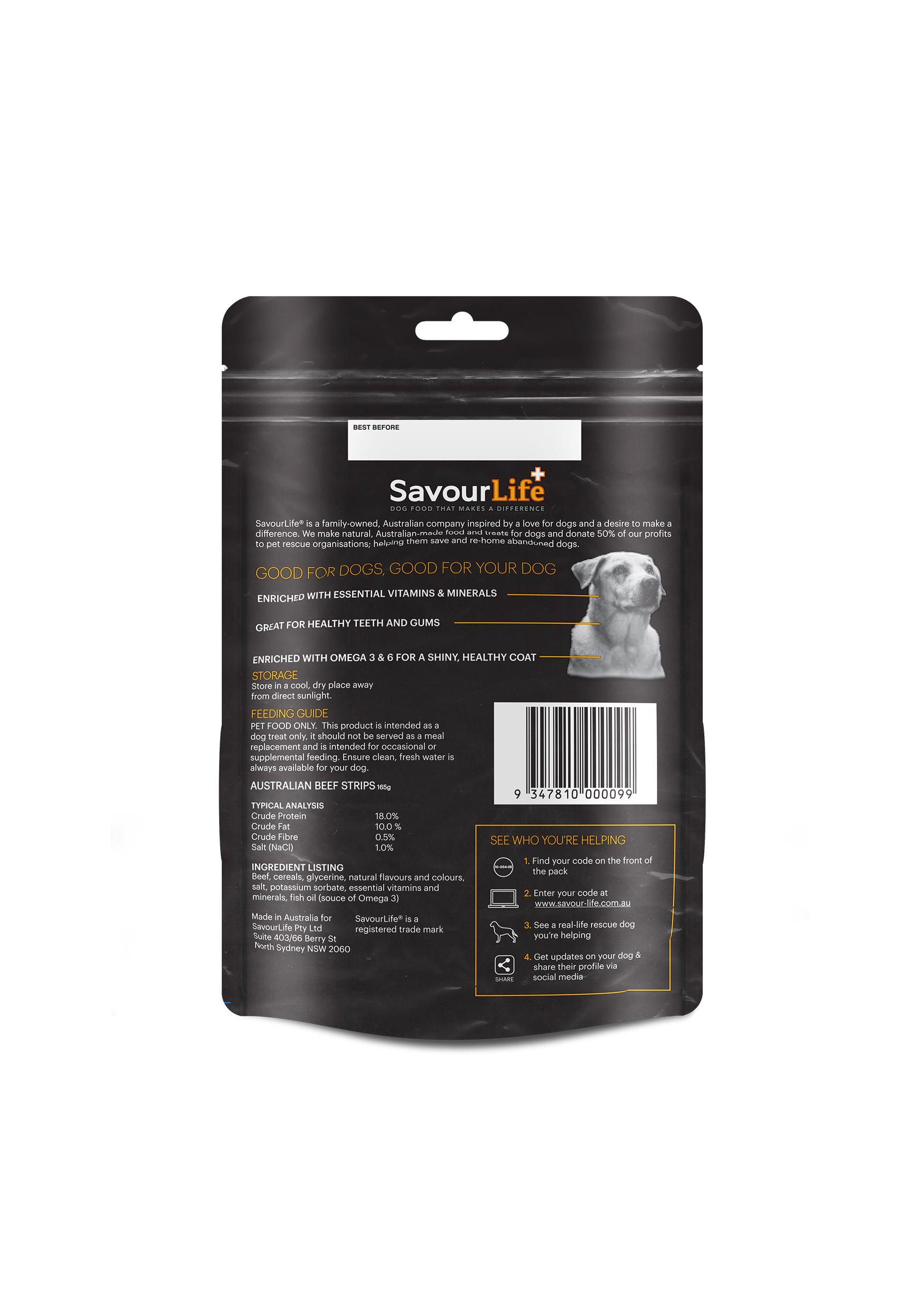 SavourLife Australian Beef Strips 165g