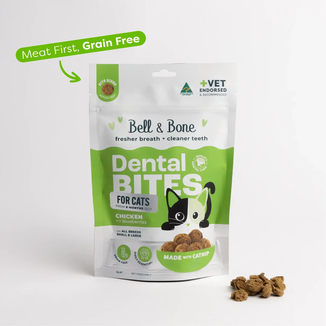 Bell & Bone Cat Dental Bites Chicken Blueberry 80g