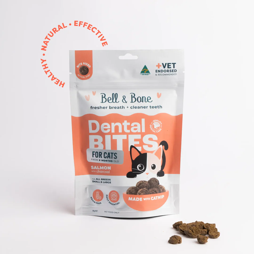 Bell & Bone Cat Dental Bites Salmon Charcoal 80g