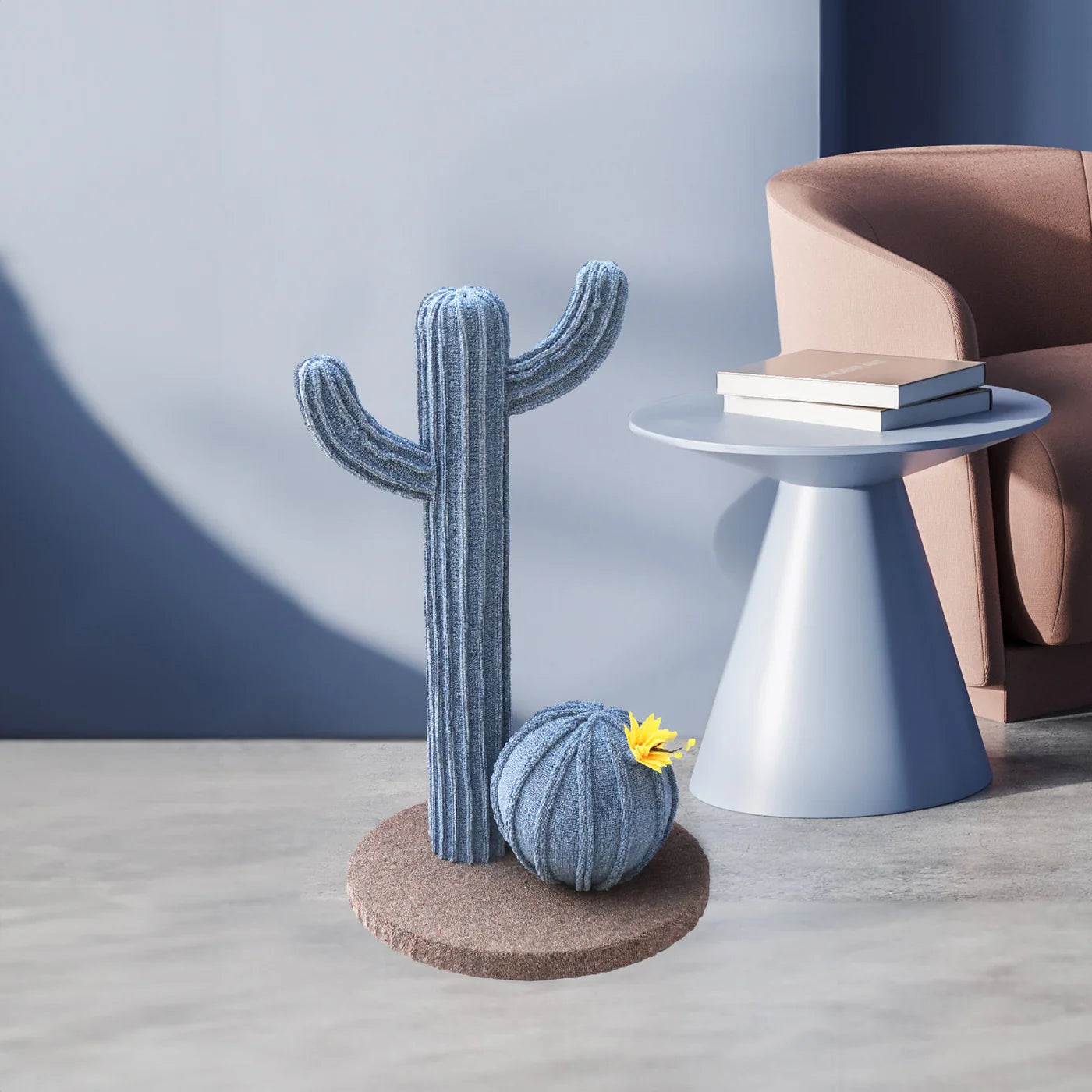 Cattitude Cat Scratch Post Blue Torch Cactus
