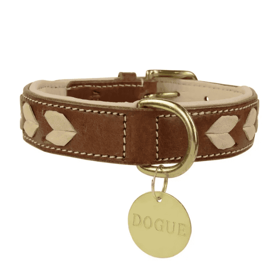 Dogue Leather Man Dog Collar - Brown XS/35cm