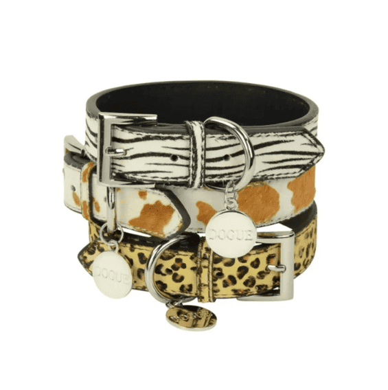 Dogue Leather Animal Print Dog Collar