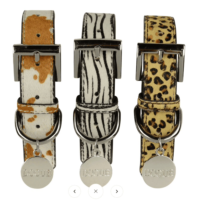 Dogue Leather Animal Print Dog Collar