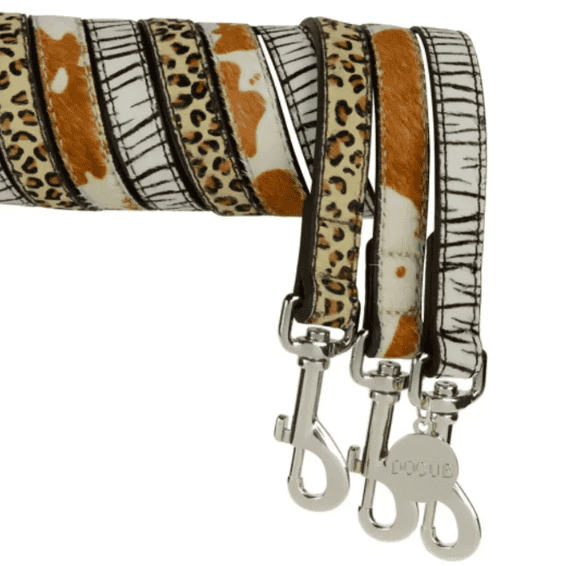 Dogue Leather Animal Print Dog Lead