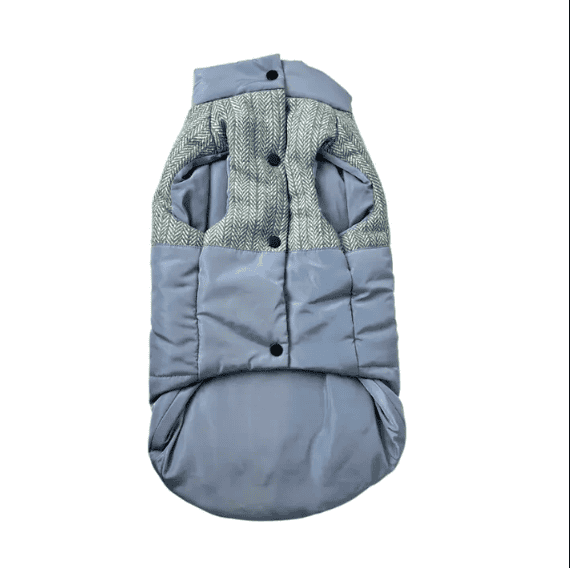 Dogue Tweed Puffer Dog Jacket - Slate Blue