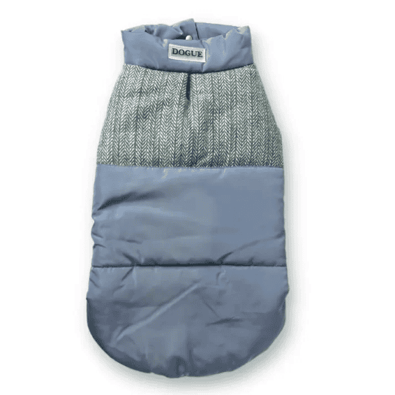 Dogue Tweed Puffer Dog Jacket - Slate Blue
