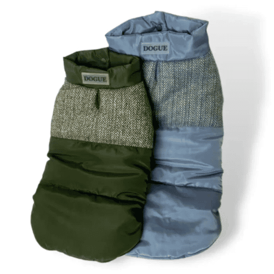 Dogue Tweed Puffer Dog Jacket - Hunter Green