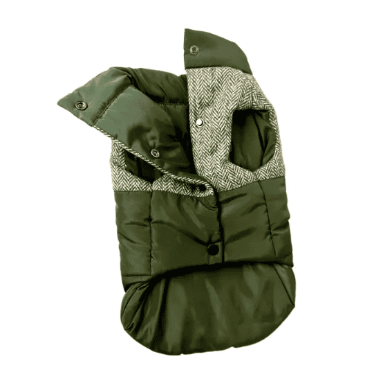 Dogue Tweed Puffer Dog Jacket - Hunter Green