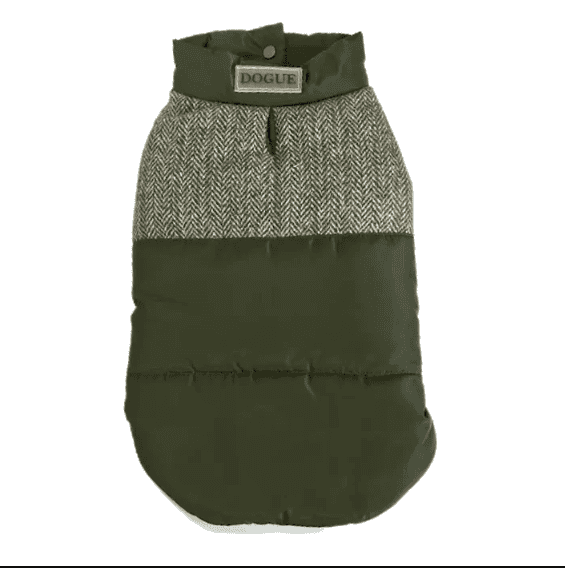 Dogue Tweed Puffer Dog Jacket - Hunter Green