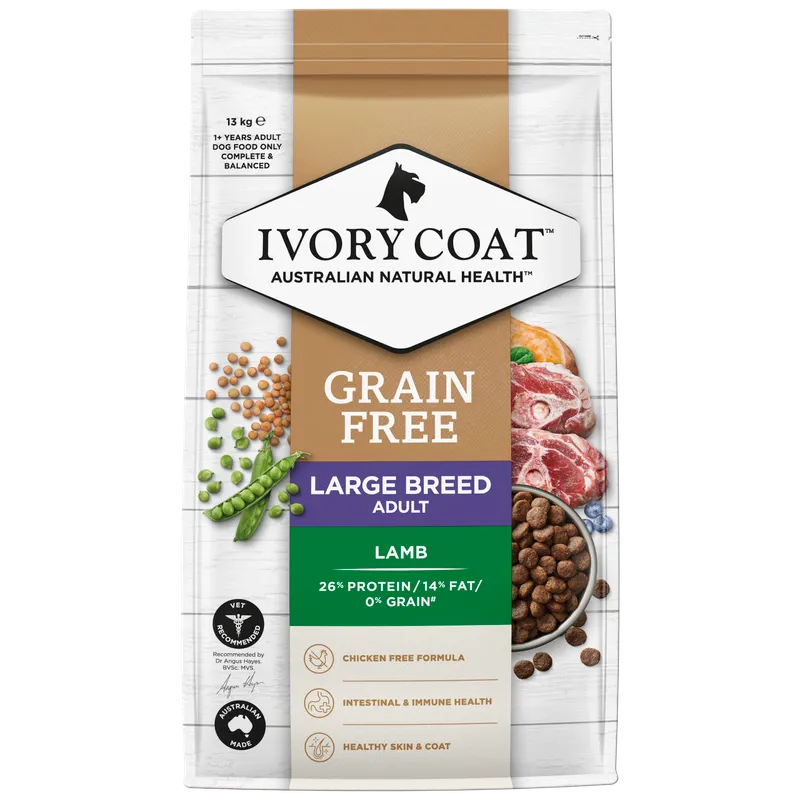 Ivory Coat Grain Free Adult Large Breed Dogs Lamb