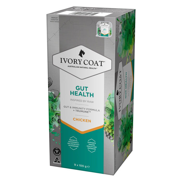 Ivory Coat Inspired by Raw Gut Health Wet Dog Food 100g 9 Pack