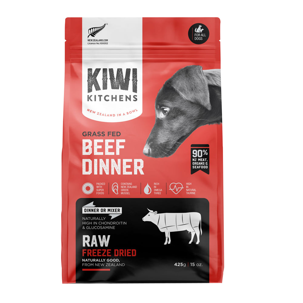 Kiwi Kitchens Freeze Dried Beef Dinner Dog Food