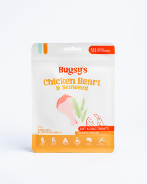 Bugsy's Chicken Heart & Seaweed Dog Treats 100G