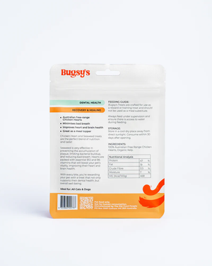 Bugsy's Chicken Heart & Seaweed Dog Treats 100G