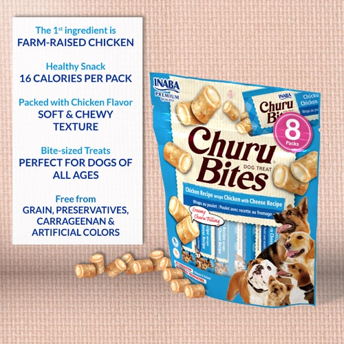 Inaba Churu Chicken and Cheese Bites 8 Pack 96g
