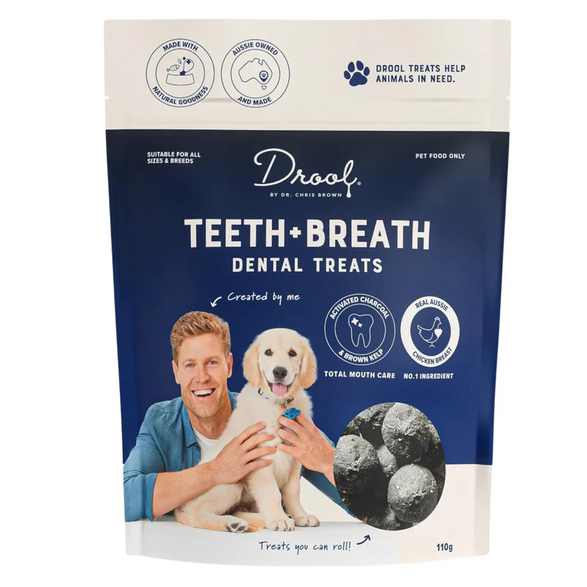 Drool Teeth and Breath Dog Treat Balls 110g