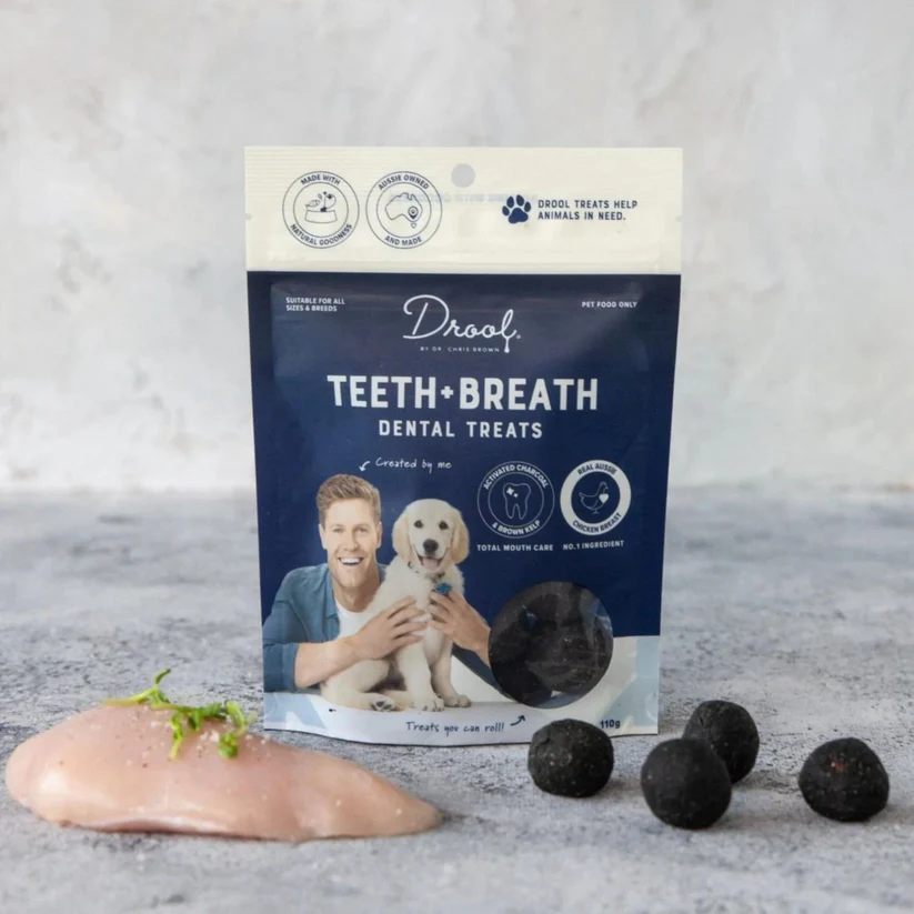 Drool Teeth and Breath Dog Treat Balls 110g