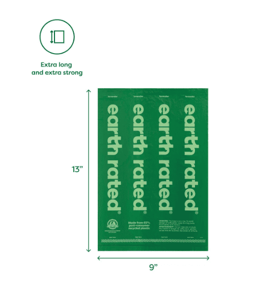Earth Rated 60 Dog Poop bags on 4 refill rolls