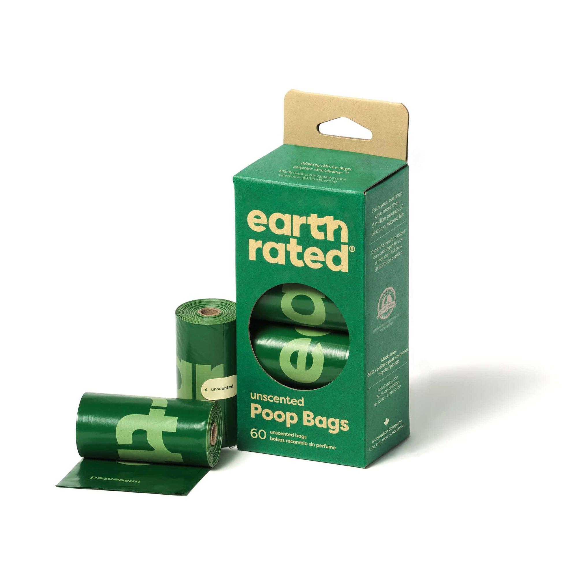 Earth Rated 60 Dog Poop bags on 4 refill rolls