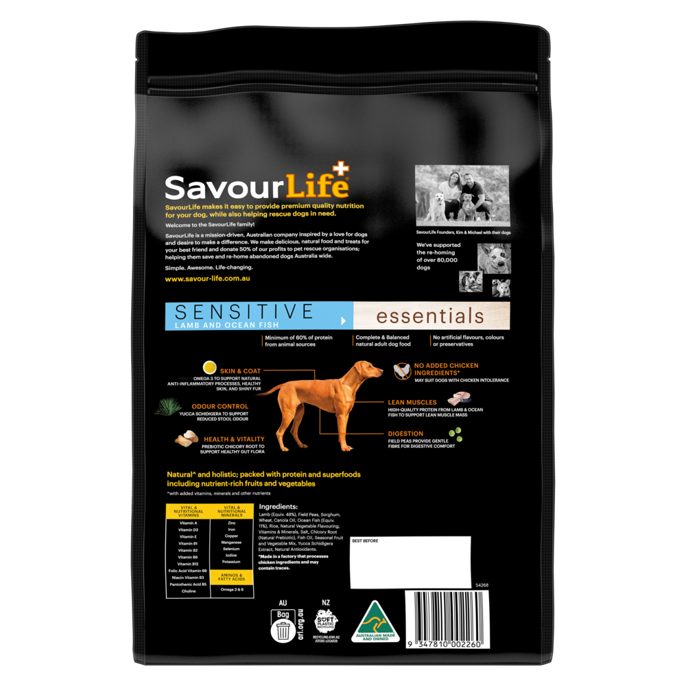 Savourlife Essentials Sensitive Lamb and Ocean Fish Adult Dry Dog Food