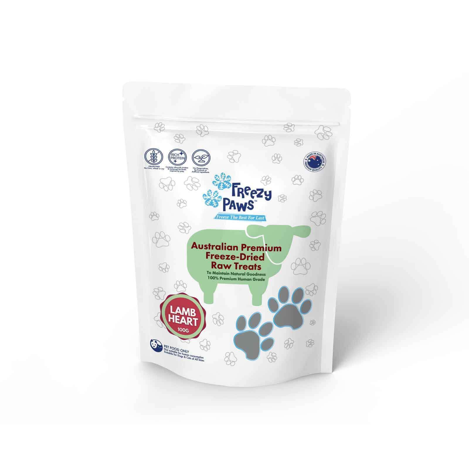 Freezy Paws Freeze Dried Lamb Heart Treats 100g