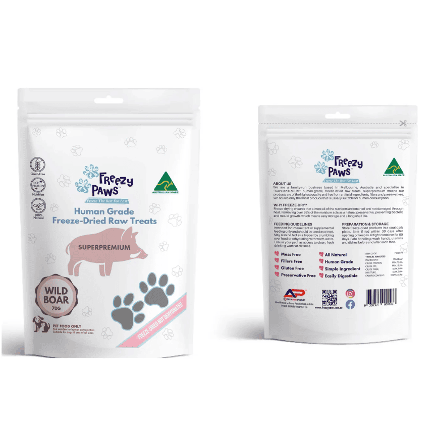 Freezy Paws Freeze Dried Wild Boar Treats 70g