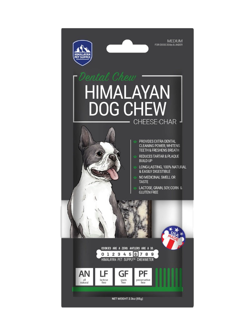 Himalayan Dog Chew Happy Teeth Cheese-char with Activated Charcoal