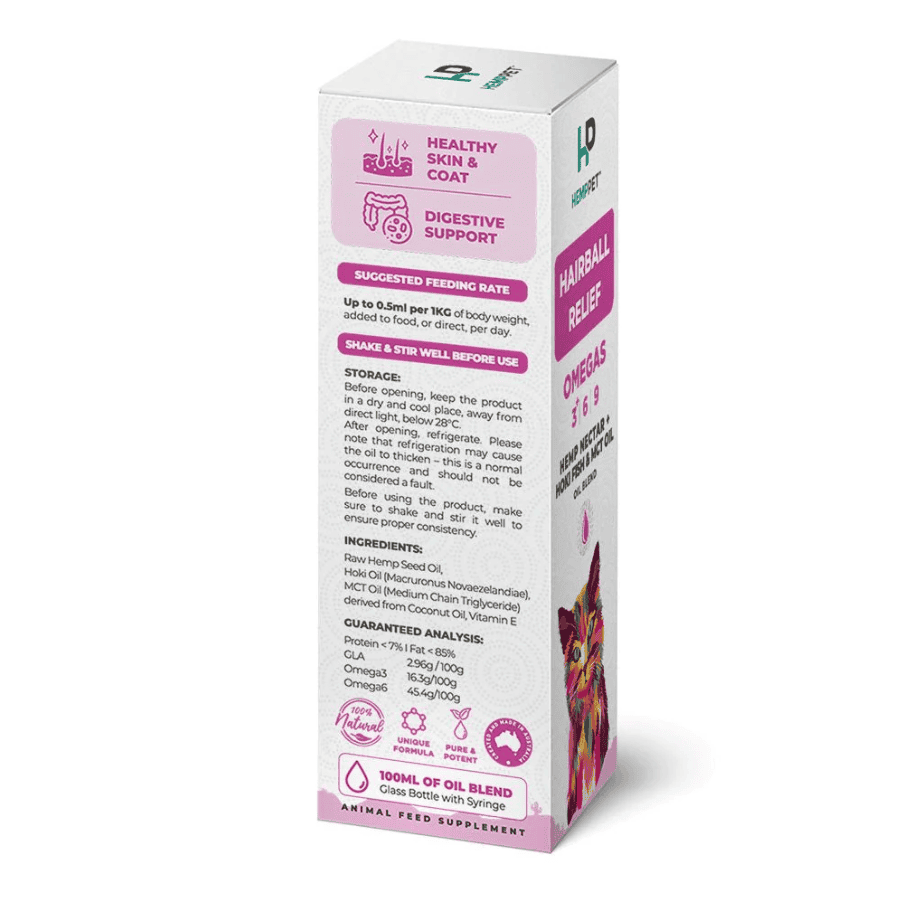 HempPet Hemp Oil Blend with Hoki Fish & MCT Oil for Cats -100ml
