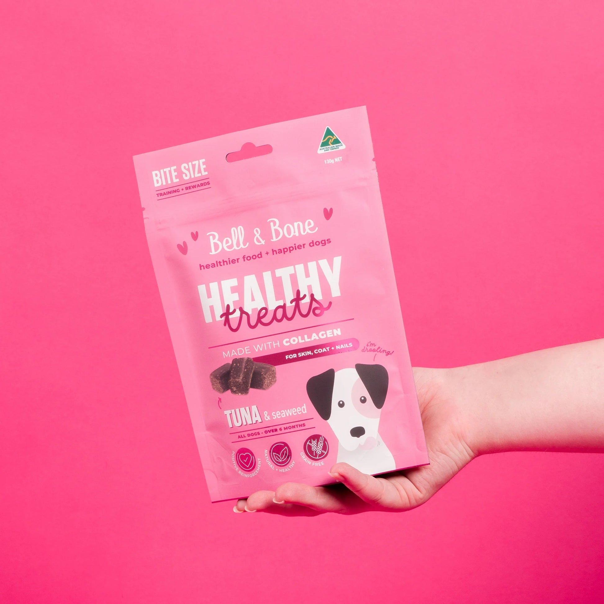 Bell and Bone Dog Healthy Treats: Tuna & Seaweed for Skin, Coat and Nails 130G