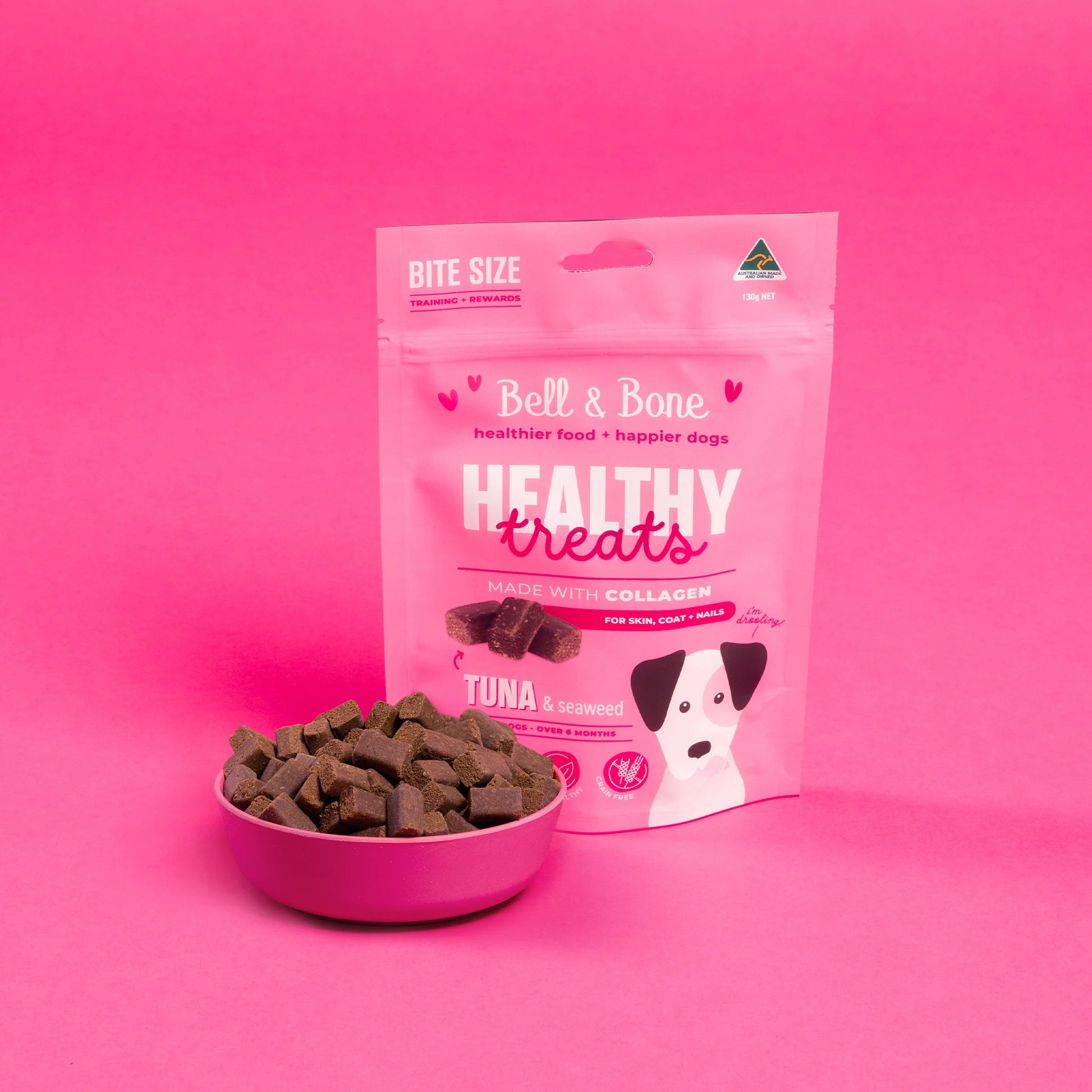 Bell and Bone Dog Healthy Treats: Tuna & Seaweed for Skin, Coat and Nails 130G